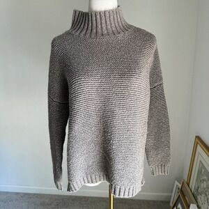 Marine Layer Remi Taupe Knit Mock Neck Long Sleeve Pullover‎ Sweater Small